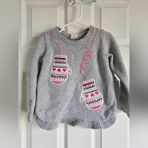 Gymboree gray cozy mittens sweater, 3T